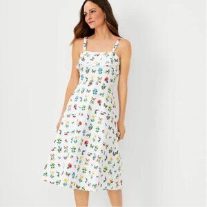 Ann Taylor Botanical Fit And Flare Midi Dress NWT Size 14